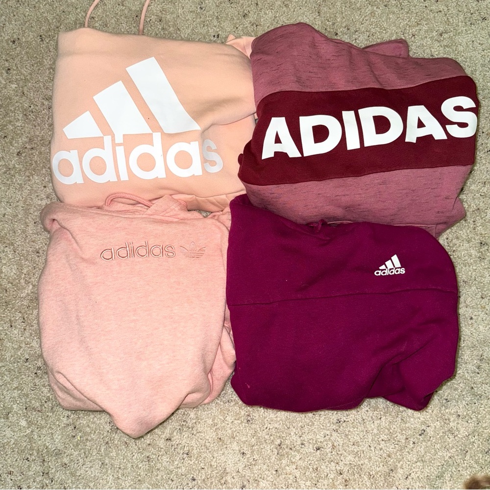 Adidas Sweatshirt Collection in Pink and Burgundy
